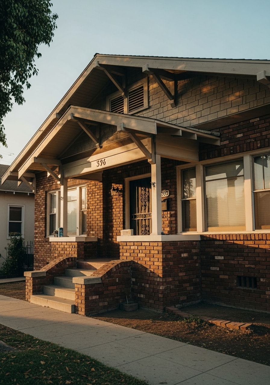 Historic Central LA home exterior showing period architectural details and character.